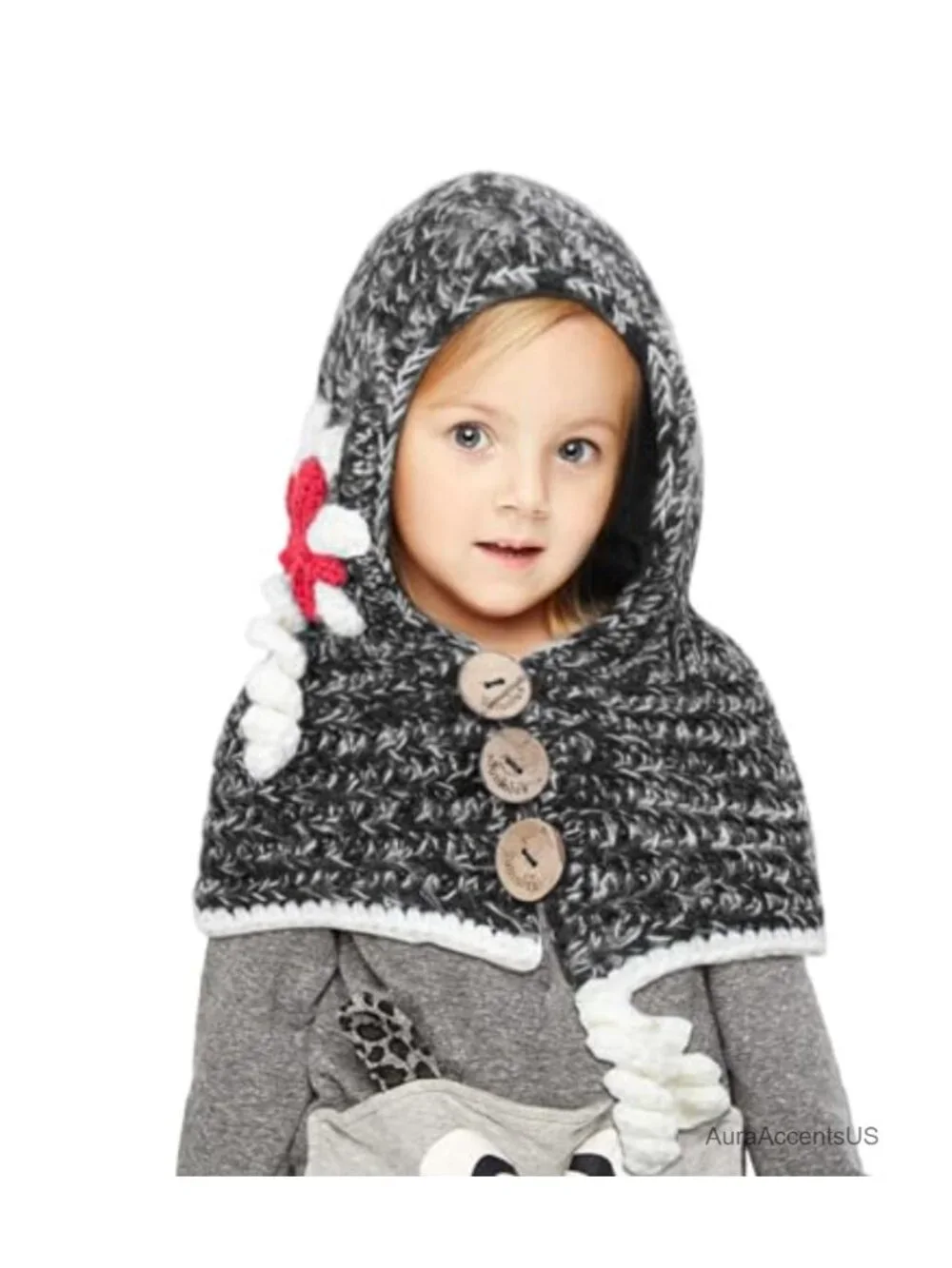 Kids Knitted Cat Animal Winter Hat with Scarf - Soft Warm Beanie